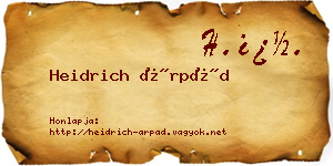 Heidrich Árpád névjegykártya