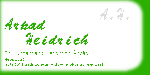 arpad heidrich business card