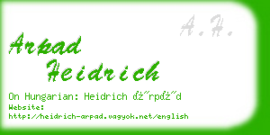 arpad heidrich business card
